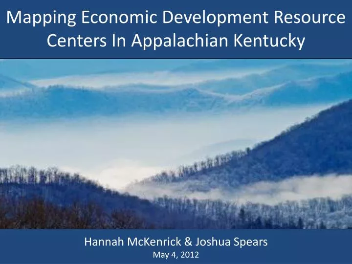 mapping economic development resource centers in appalachian kentucky