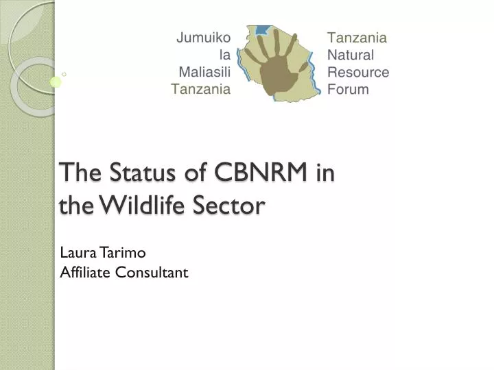 the status of cbnrm in the wildlife sector