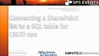 Connecting a SharePoint list to a SQL table for CRUD ops