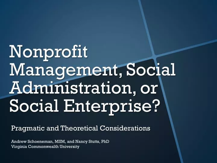 nonprofit management social administration or social enterprise