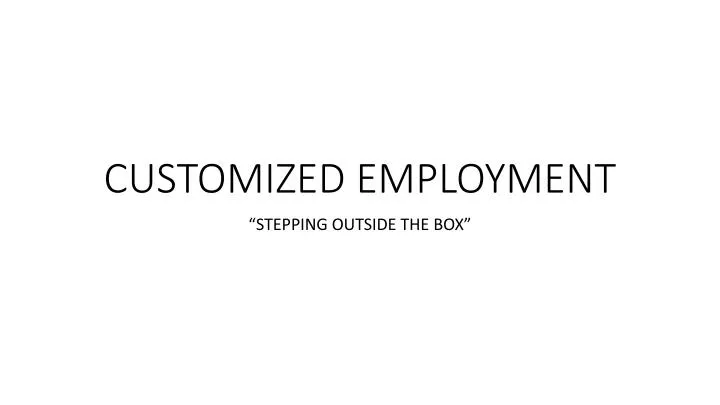 customized employment