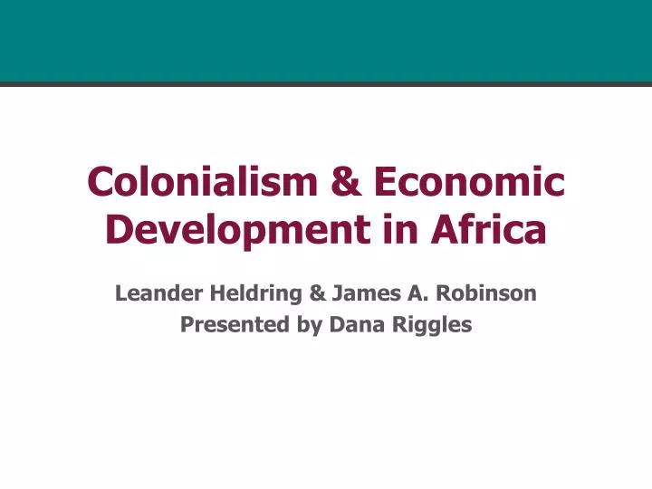 colonialism economic development in africa