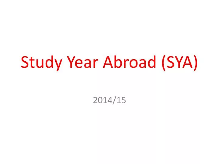 study year abroad sya