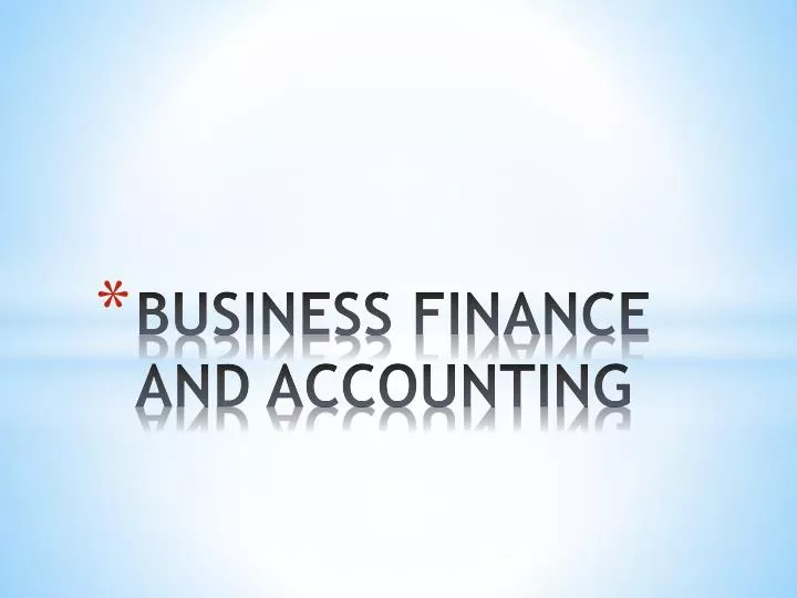 business finance and accounting