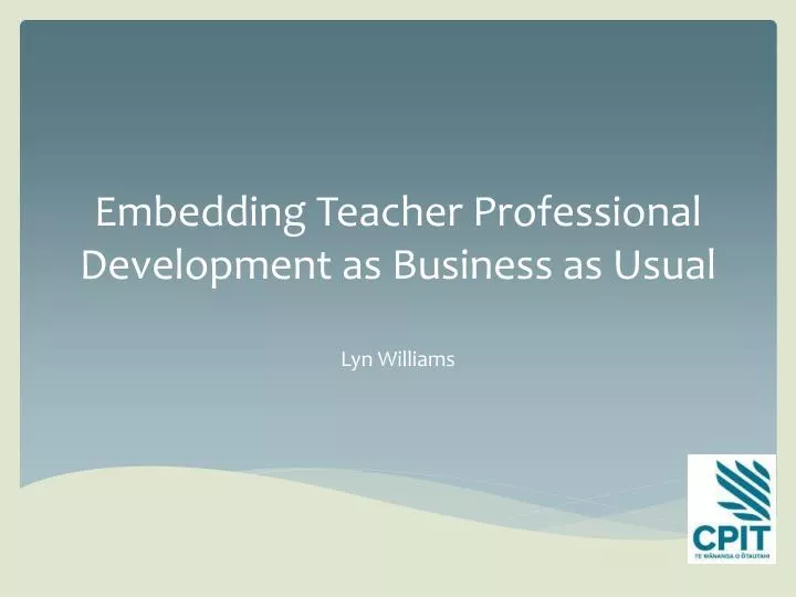 embedding t eacher professional development as business as usual