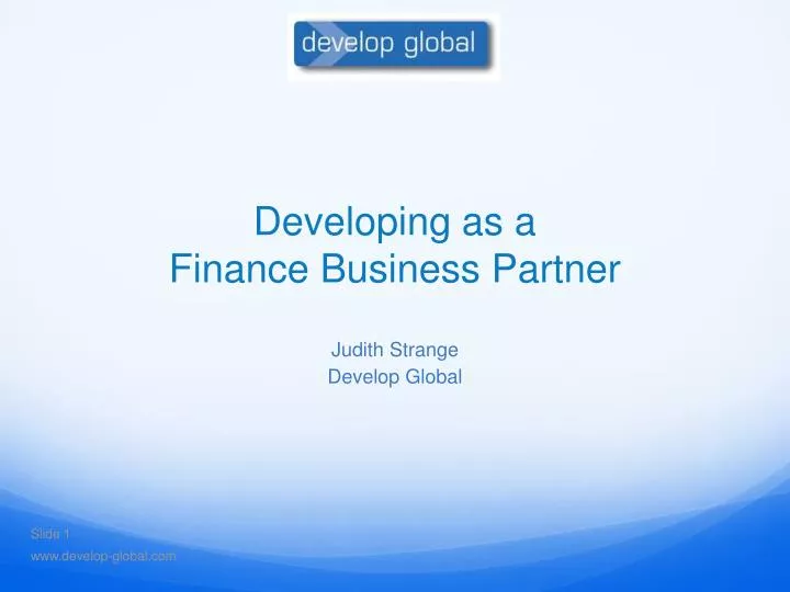 developing as a finance business partner