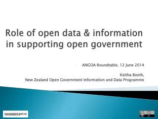 Role of open data &amp; information in supporting open government