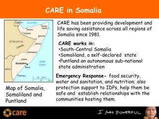 Map of Somalia, Somaliland and Puntland