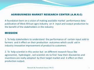 PROPOSED STRUCTURE FOR THE TRANSFORMATION OF AGRICULURAL INDUSTRY OF THE DEVELOPING COUNTRIES TO ATTRACT MORE LOCAL AND