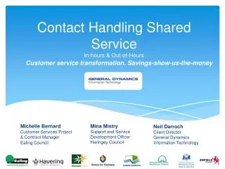 Contact Handling Shared Service In-hours &amp; Out-of-Hours
