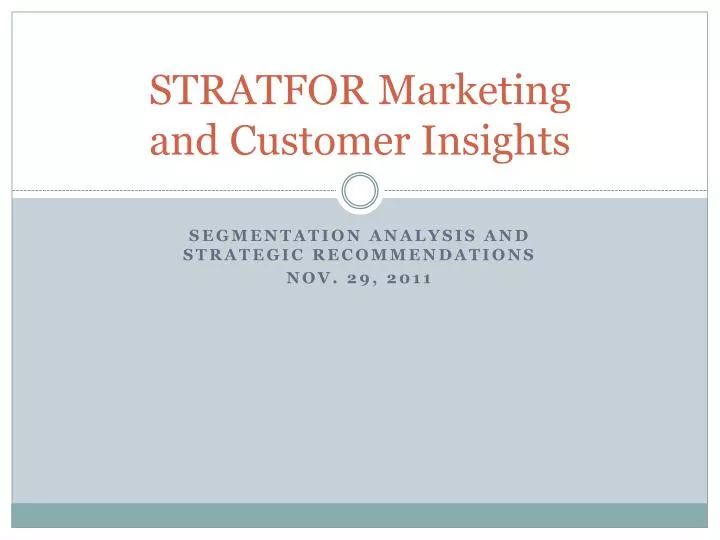 stratfor marketing and customer insights