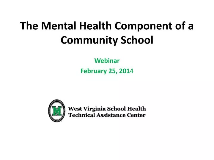 the mental health component of a community school