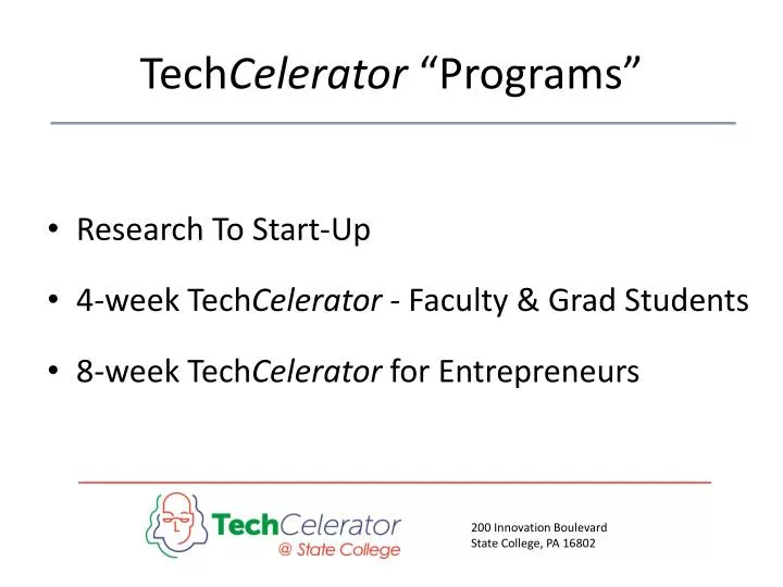 tech celerator programs