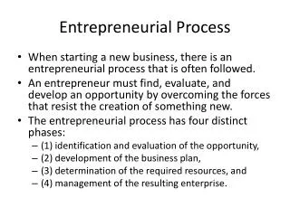 Entrepreneurial Process