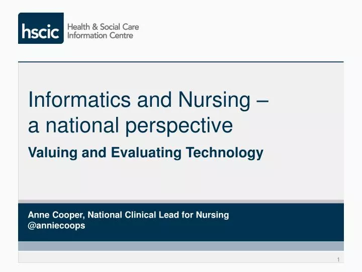 informatics and nursing a national perspective
