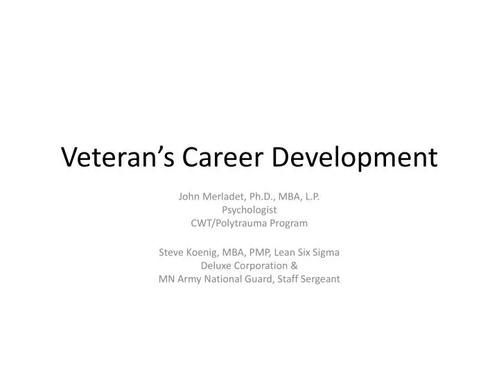 veteran s career development