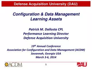 Configuration &amp; Data Management Learning Assets