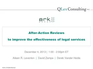 After-Action Reviews to improve the effectiveness of legal services