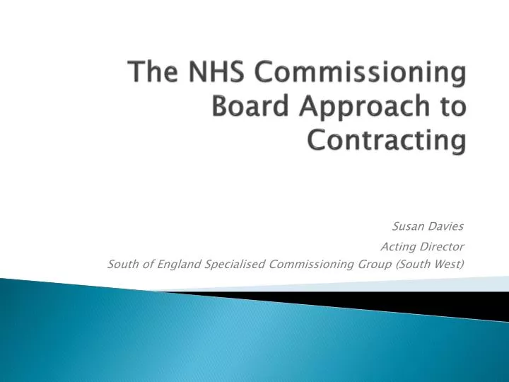 the nhs commissioning board approach to contracting