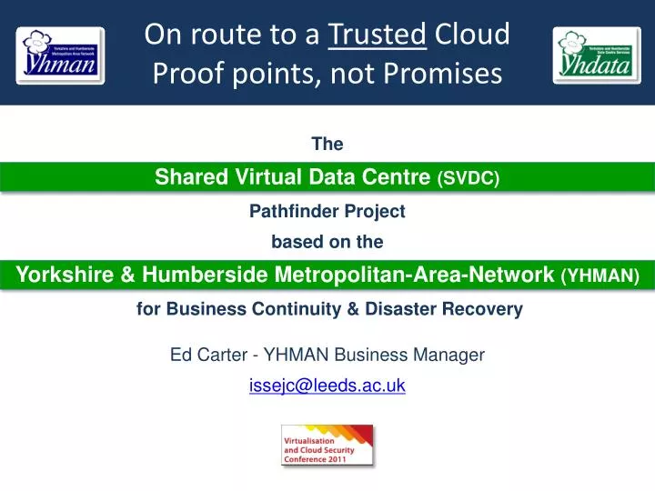 on route to a trusted cloud proof points not promises
