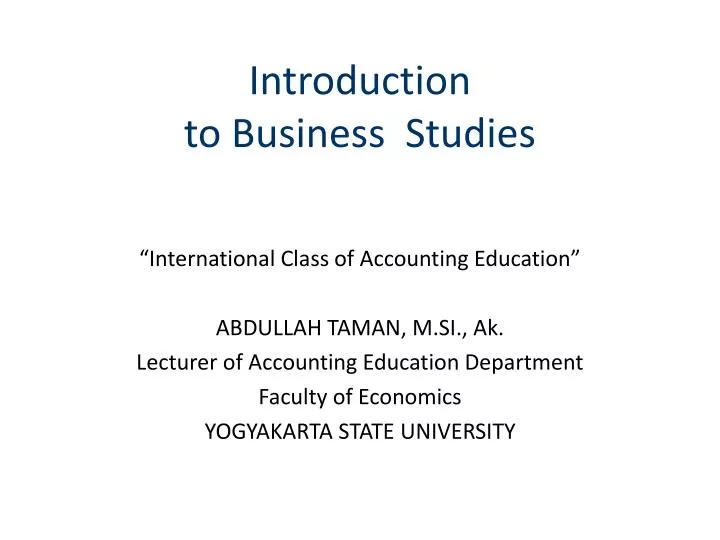 introduction to business studies