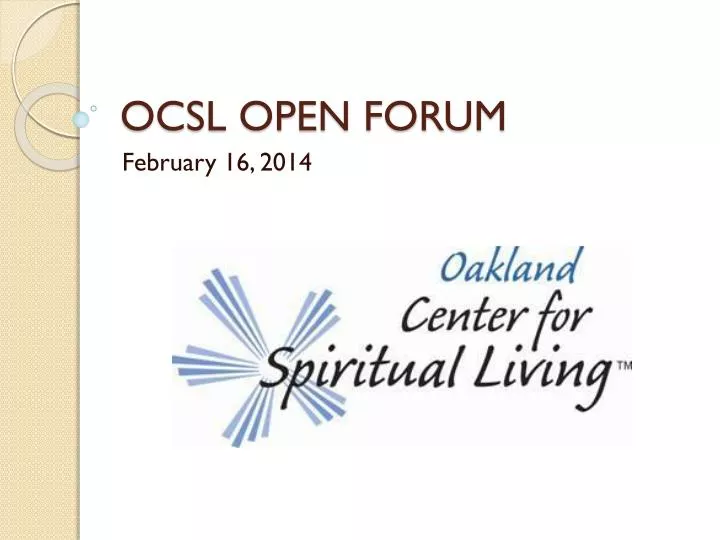 ocsl open forum