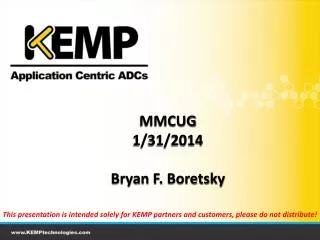 MMCUG 1/31/2014 Bryan F. Boretsky