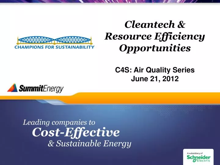 cleantech resource efficiency opportunities c4s air quality series june 21 2012