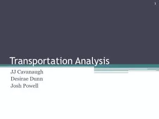 Transportation Analysis
