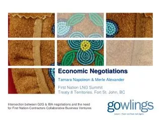 Economic Negotiations Tamara Napoleon &amp; Merle Alexander First Nation LNG Summit Treaty 8 Territories, Fort St. John,