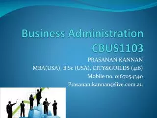 Business Administration CBUS1103