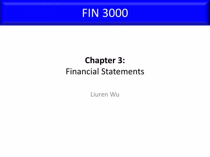 chapter 3 financial statements