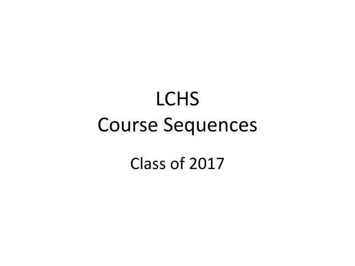 lchs course sequences