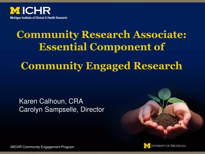 community research associate essential component of community engaged research