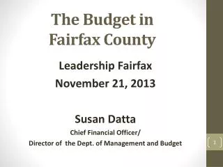 The Budget in Fairfax County