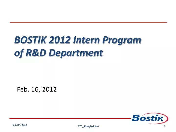 bostik 2012 intern program of r d department