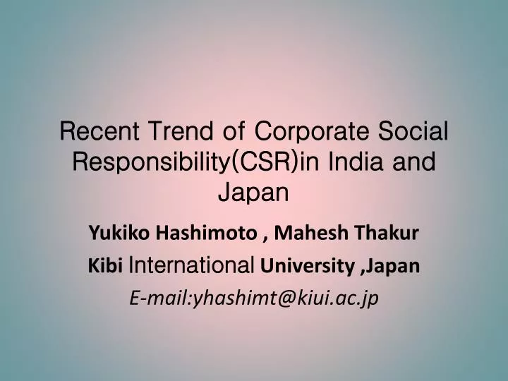 recent trend of corporate social responsibility csr in india and japan