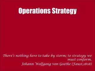 Operations Strategy