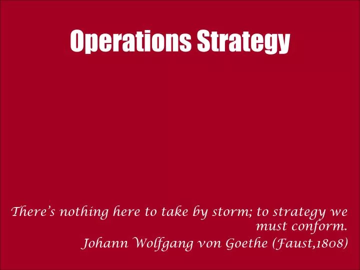 operations strategy