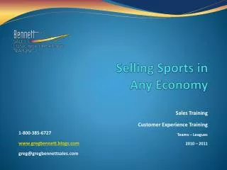 Selling Sports in Any Economy