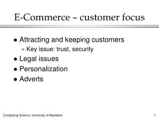 E-Commerce – customer focus