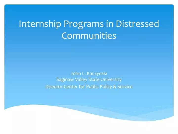 internship programs in distressed communities