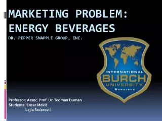 MARKETING PROBLEM: Energy Beverages Dr. Pepper Snapple Group, Inc.