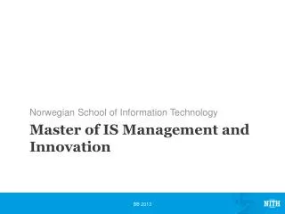 Master of IS Management and Innovation