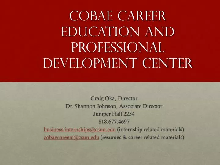 cobae career education and professional development center