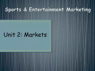 Sports &amp; Entertainment Marketing