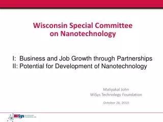 Wisconsin Special Committee on Nanotechnology