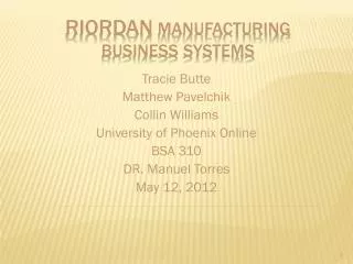 Riordan Manufacturing Business Systems