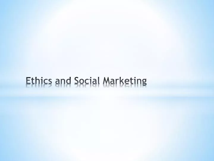 ethics and social marketing