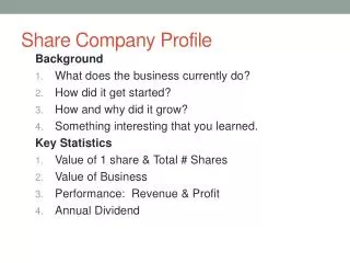 Share Company Profile